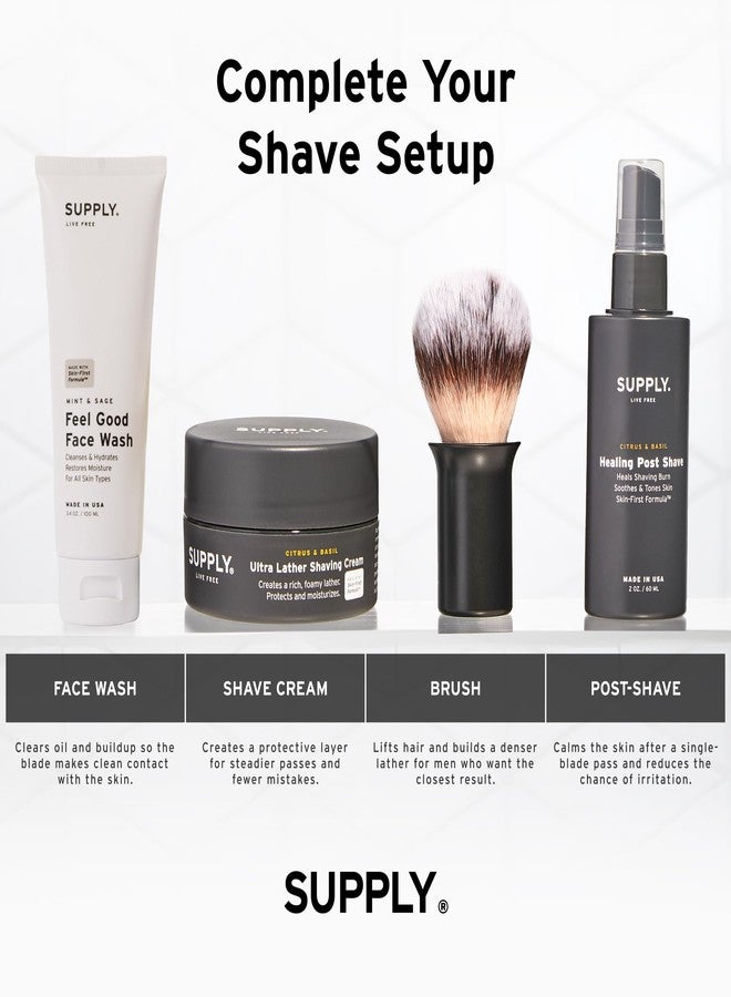 SUPPLY Silvertip Synthetic Shaving Brush for Men – Dense Synthetic Fibers, Thick Lather, Classic Matte - Image 5